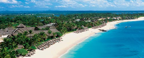 Belle Mare Plage from the air, Mauritius